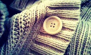Warm sweater + big buttons